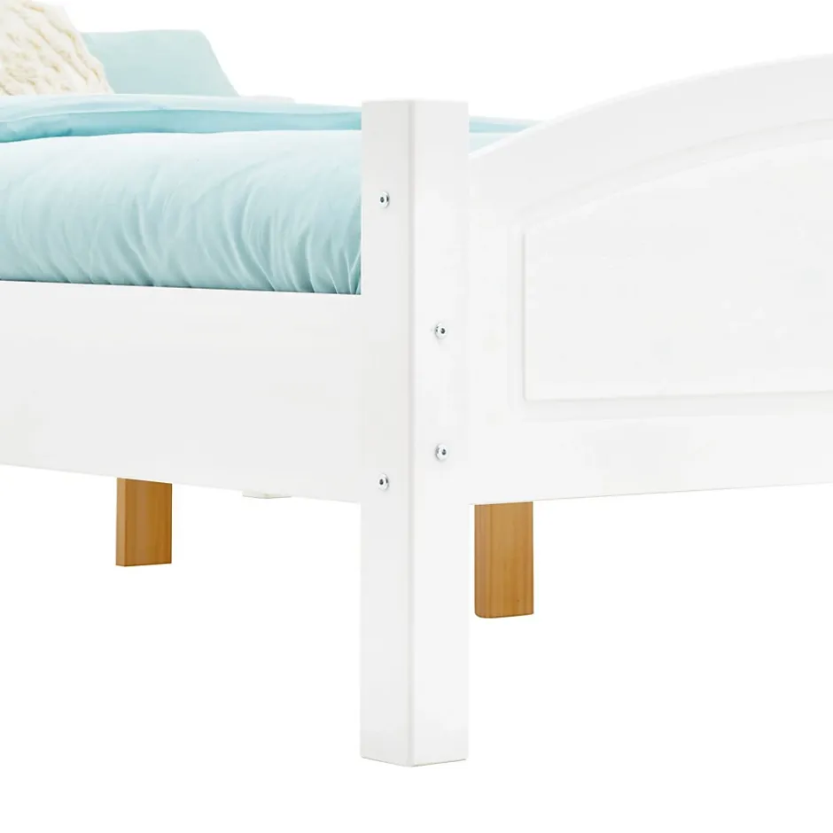 Idimex Lit double FLIMS, 140 x 190 cm en pin massif lasuré blanc Outlet