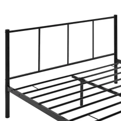 [En.Casa] Lit double Laos Métal avec Sommier à Lattes 140 x 200 cm Noir en.casa