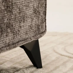 Idimex Lit double LEVERDA 140 x 190 cm, revêtement en tissu - Gris