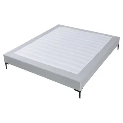 [En.Casa] Lit double Lilla 160 x 200 cm gris clair en.casa