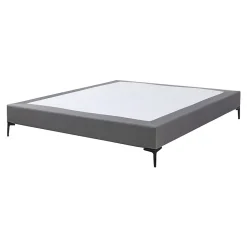 [En.Casa] Lit double Lilla 140 x 200 cm gris foncé en.casa