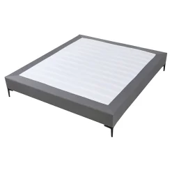 [En.Casa] Lit double Lilla 140 x 200 cm gris foncé en.casa