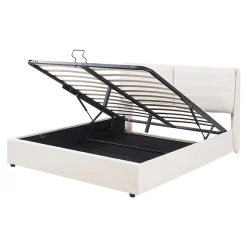 [En.Casa] Lit double Lunner 140 x 200 cm beige en.casa Online