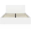 IDMarket Lit double OMAHA avec tête de lit et sommier 160 x 200 cm blanc Discount