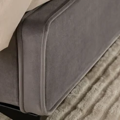 Idimex Lit double RAVELLO 140 x 190 cm, revêtement en tissu - Gris