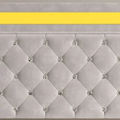 Fortuna lai Lit double rembourré, 160 x 200 cm, LED, hydraulique, avec espace de rangement et sommier à lattes, velours beige Best
