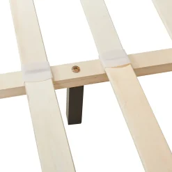 Corium Lit Double Rembourré Albacete Sommier à Lattes Similicuir 140 x 200 cm Gris Foncé Sale