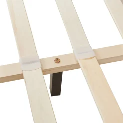 Corium Lit Double Rembourré Albacete Sommier à Lattes Similicuir 140 x 200 cm Blanc