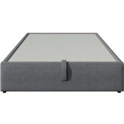 Gutent Lit double rembourré 140x200 cm, Lit de rangement Cadre de lit avec USB- C, Sans tête de lit, Coton, Gris,Sans matelas
