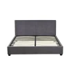 Meublorama Lit double ROMA 140x200 cm PU gris Sommier inclus Design moderne Structure MDF