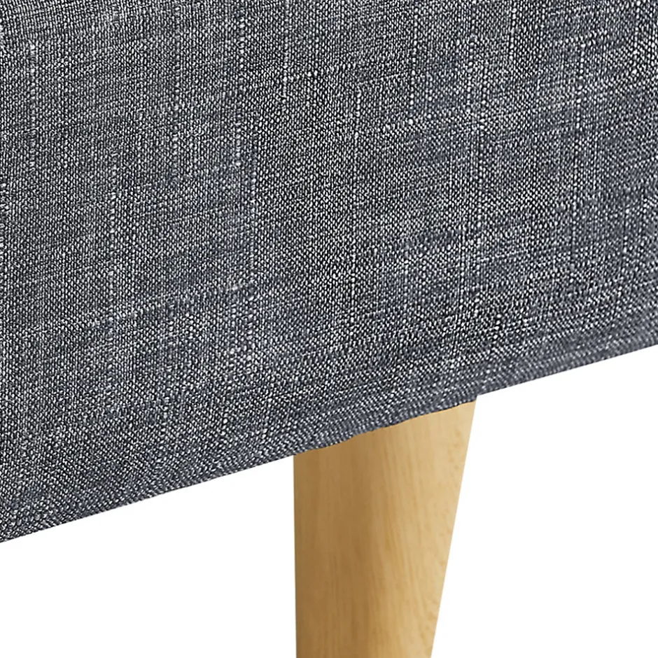 IDMarket Lit double scandinave BALTA avec tête de lit et sommier 140 x 190 cm tissu gris anthracite