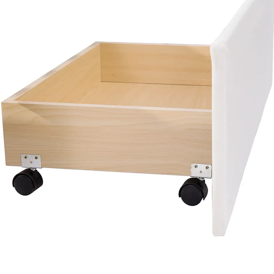 Okwish Lit Double 140x200 cm - avec 4 Tiroirs, Lit Confortable en Velours, Tête de Lit capitonnée, Sans Matelas, Beige Discount