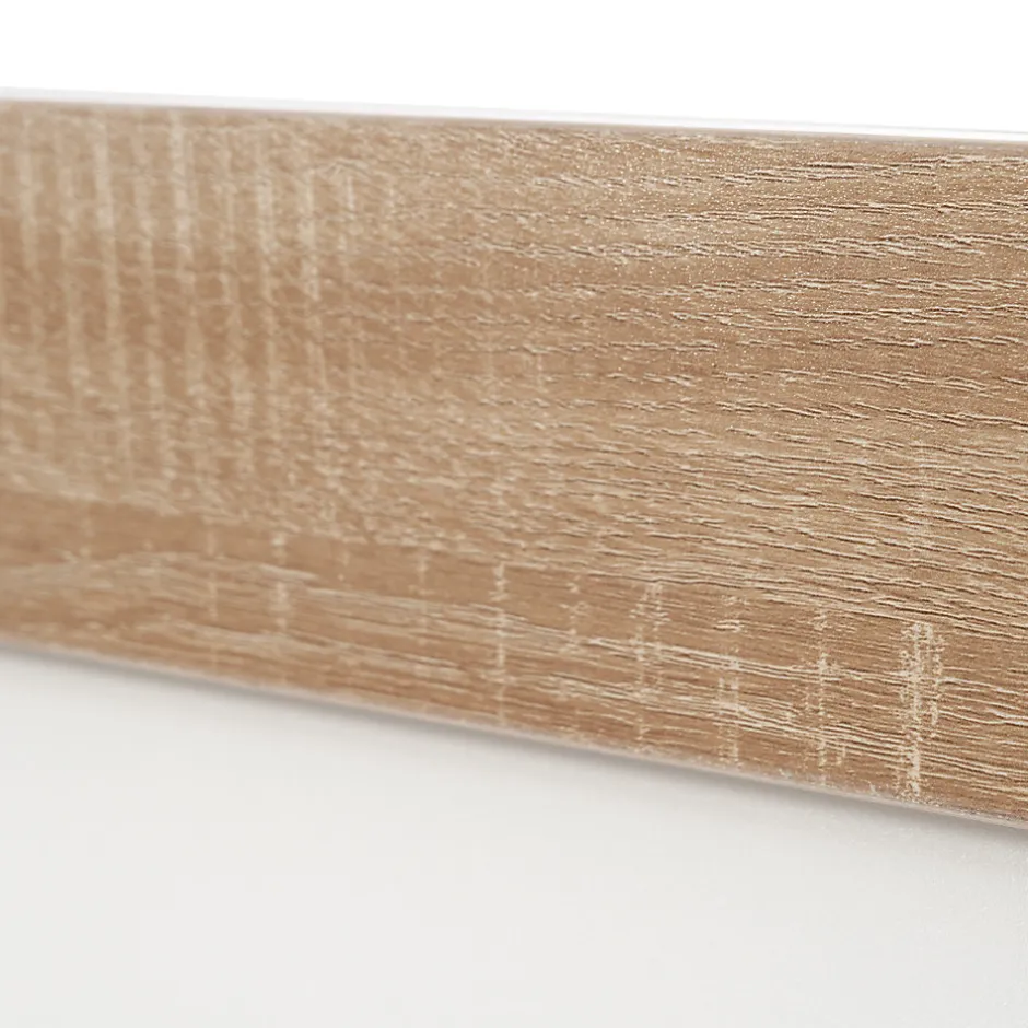 Generique Lit double 180x200 cm - Lit adulte flottant en bois massif avec sommier à lattes - Bois massif - Sans Matelas - Naturel