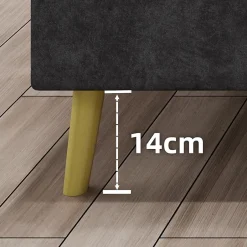 Okwish Lit Double 140x200 cm - Lit Adulte avec Tête Cartoon Capitonnée et Cadre Bas, Velours Gris, sans Matelas Hot
