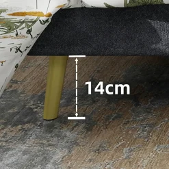 Okwish Lit Double 140x200 cm - Lit Adulte avec Tête de Lit Douce et Base Basse, Lit Capitonné Moderne, en Velours Gris, Sans Matelas