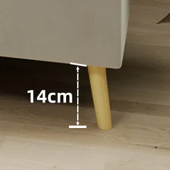 Okwish Lit Double 140x200 cm - Lit Adulte et Ado, Cadre Bas Minimaliste et Confortable, Sans Tête de Lit, Structure Robuste, Beige