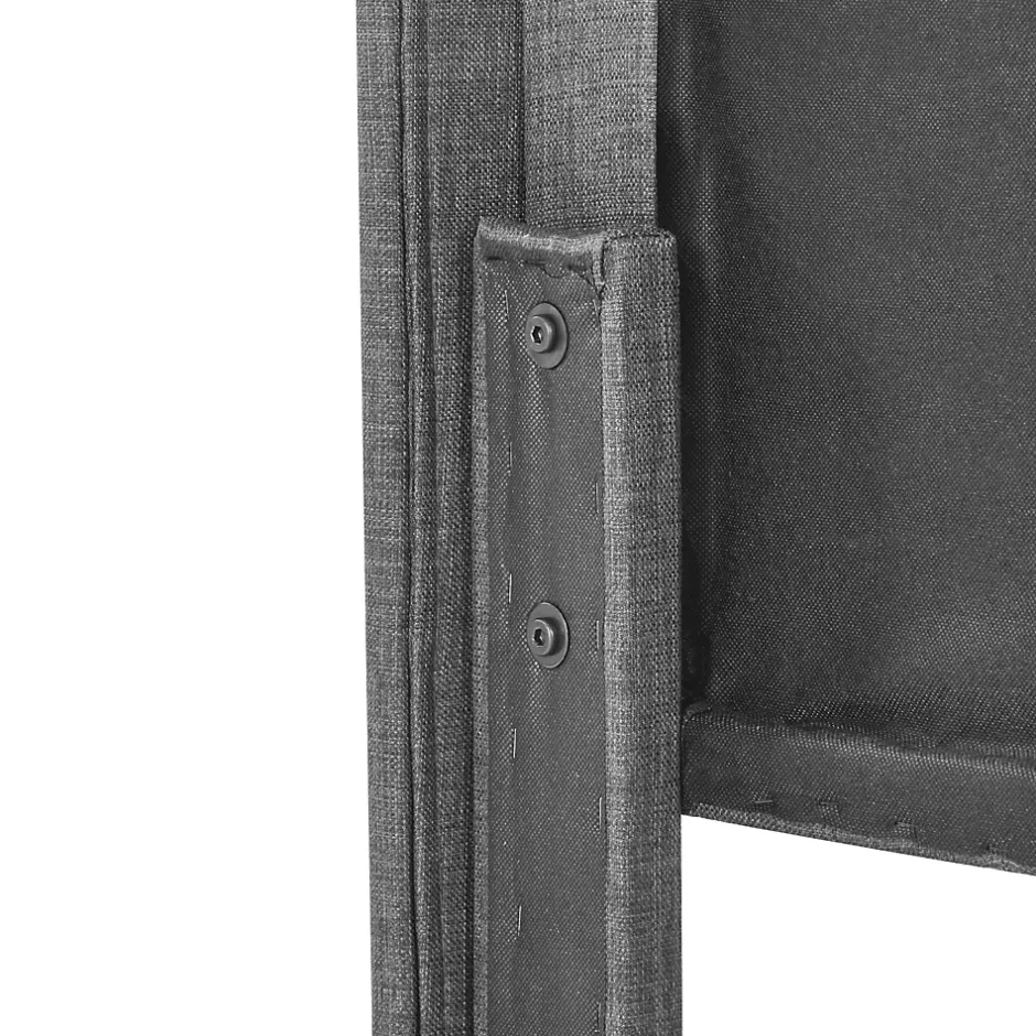 Okwish Lit double 140x200 cm - Lit adulte capitonné avec sommier à lattes - Lin - avec Matelas - Gris Sale