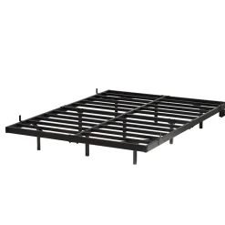 Okwish Lit Double 140x200 cm - Lit Adulte Metal avec Éclairage LED et Ports USB, Contrôle Télécommande App, Noir, sans Matelas Discount