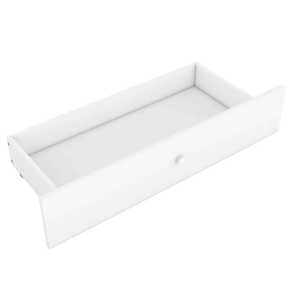 Okwish Lit Double 160x200 cm - Lit Adulte avec 4 Tiroirs et Tête Multifonctionnelle - Bois de Pin et MDF - Blanc - Sans Matelas Best