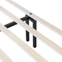 Okwish Lit Double 140x190 cm - Lit Capitonné ado - Velours - Élégance Moderne - Sans Matelas - Beige