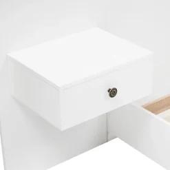 Okwish Lit double 140x200 cm - Lit en bois avec 2 tables de chevet et USB - Bois massif - Sans Matelas - Naturel Hot