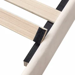 Generique Lit Double 160x200 cm - Lit Rembourré ado - Velours - Sans Matelas - Beige Outlet