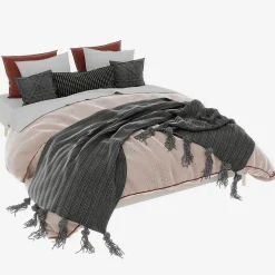 Okwish Lit Double 160x200 cm Bas Moderne pour Adulte/Ado avec Structure Stable, Sans Tête de Lit, Sans Matelas, Velours Hollandais Beige