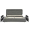 Blackcolors Lit double 160x200 cm, chenille, 4 tiroirs - gris foncé Sale