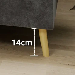 Okwish Lit Double 160x200 cm, Lit Adulte et Ado avec Cadre Bas Minimaliste, Design Stable en Velours Hollandais Gris, Sans Matelas
