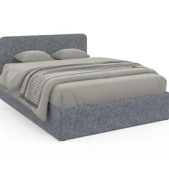 Nature Pro Lit Double 140x190cm en Tissu Gris Anthracite avec Coffre + Sommier