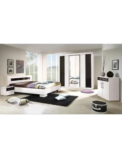 Lit DUBLIN blanc 140 x 190 cm, idéal pour chambre à coucher. Meuble design Online