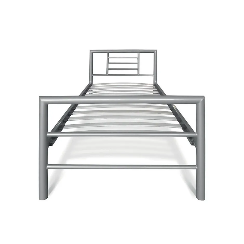 Meublorama Lit ECHO Lit simple 90x200 cm gris métal avec sommier inclus