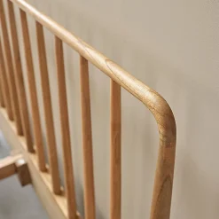 Berah Getah Lit en bois massif 160 cm avec sommier