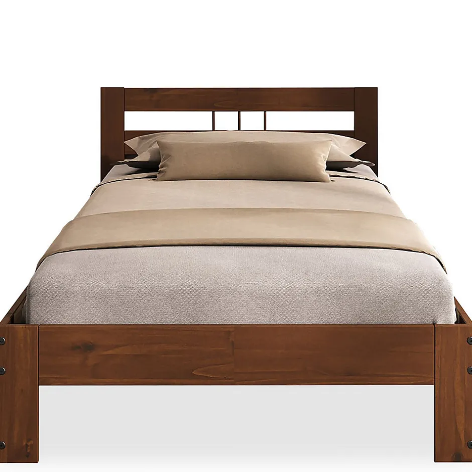 Idimex Lit en bois THEO 100 x 200 cm - Coloris châtaignier Discount