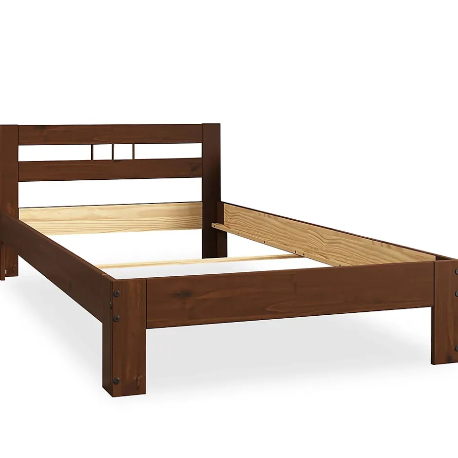 Idimex Lit en bois THEO 100 x 200 cm - Coloris châtaignier Discount