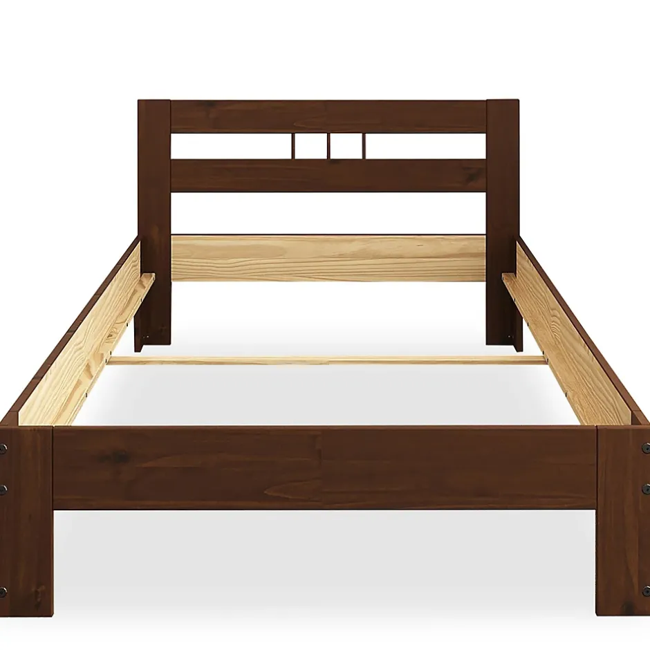 Idimex Lit en bois THEO 100 x 200 cm - Coloris châtaignier Discount
