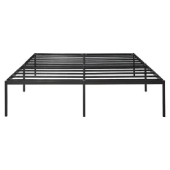 [En.Casa] Lit en métal Vaardö acier 180 x 200 cm noir en.casa