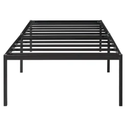 [En.Casa] Lit en métal Vaardö acier 90 x 200 cm noir en.casa