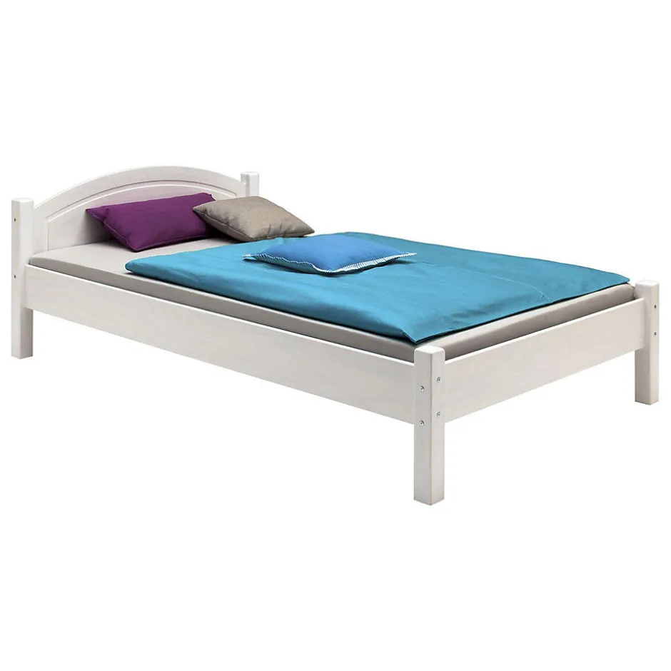 Idimex Lit en pin MARIE, 100 x 200 cm, lasuré blanc