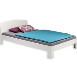 Idimex Lit en pin TIM, 90 x 200 cm, lasuré blanc Outlet