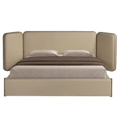 Angel Cerda Lit en simili cuir couleur vison Sale