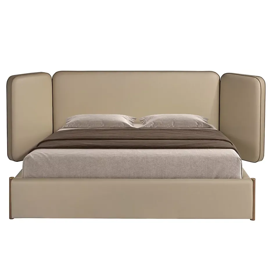 Angel Cerda Lit en simili cuir couleur vison Sale