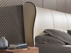 Angel Cerda Lit en similicuir crème moderne avec sommier multi-lits Online
