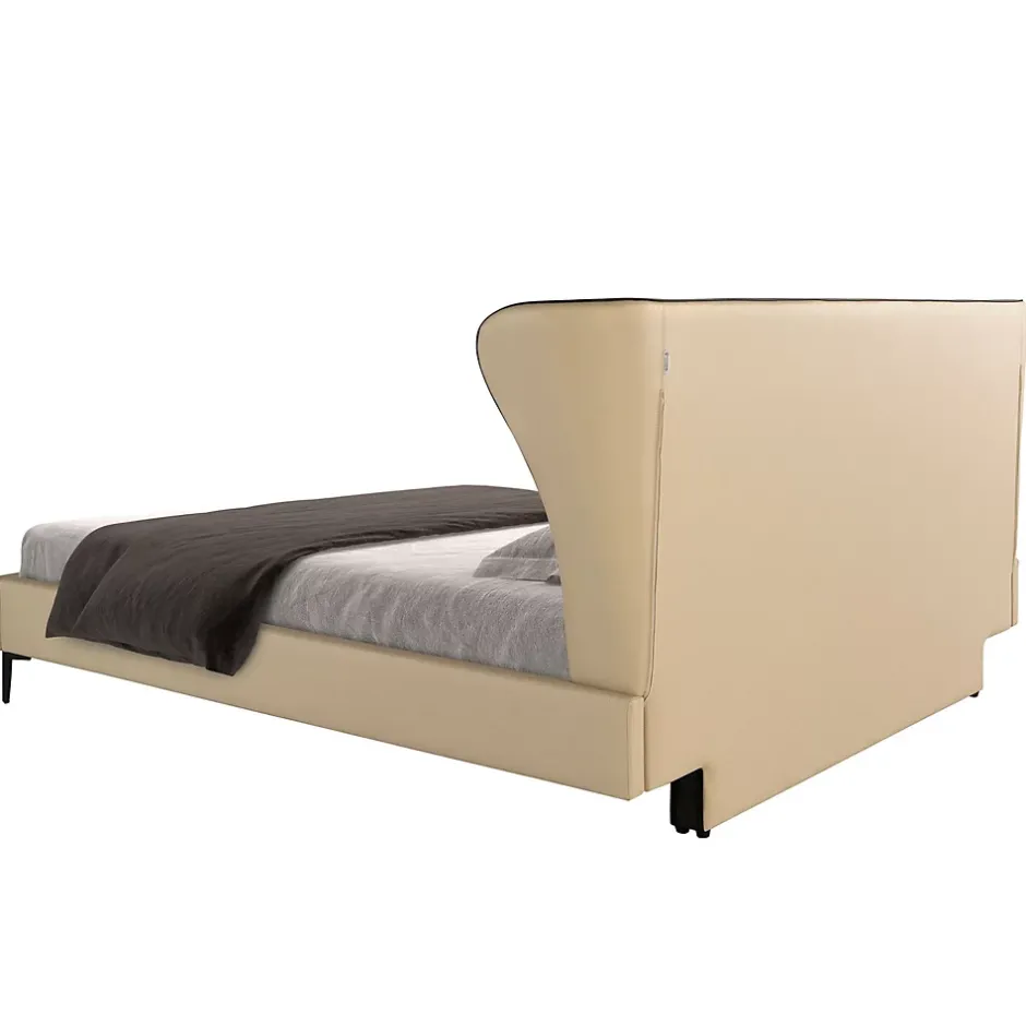 Angel Cerda Lit en similicuir crème moderne avec sommier multi-lits Online