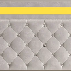 Simple Life Lit en velours 140x200 cm avec rangements - Avec LED et sommier à lattes - Lit double avec rangements - Beige