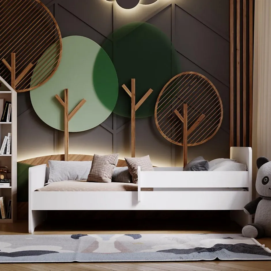 Htmeubles Lit enfant Aksil avec sommier et matelas - 160 cm x 80 cm