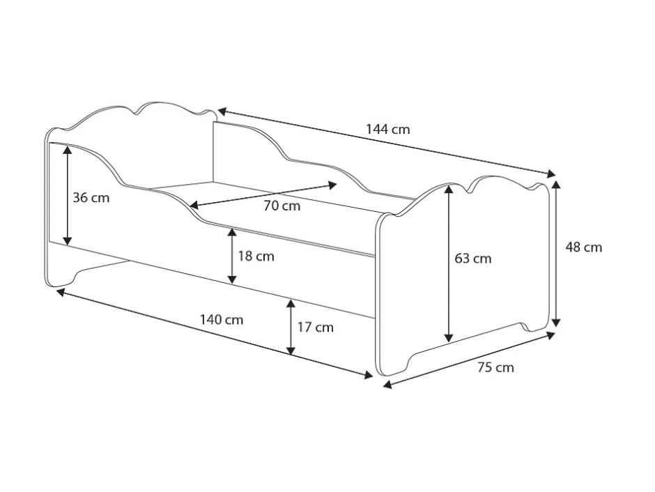 Enfant Kobi Lit enfant ANNA avec matelas 140x70 Mermaid