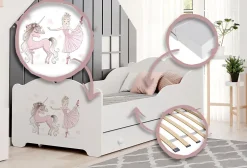 Kobi Lit enfant ANNA avec tiroir 160x80 Fille avec licorne Best
