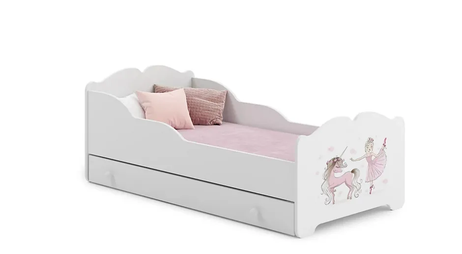 Kobi Lit enfant ANNA avec tiroir 160x80 Fille avec licorne Best