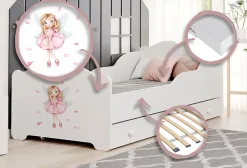 Kobi Lit enfant ANNA avec tiroir 160x80 Fille avec ailes Hot